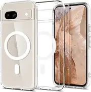 [T Tersely] for Google Pixel 8a (2024) Crystal Clear Case, Compatible with MagSafe, Scratch-Resistant Back, Magnetic Phone Cover for Pixel 8a
