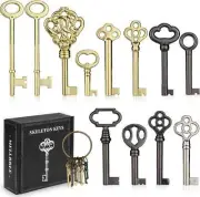 Skeleton Key, 12-Key Universal Hollow Barrel Skeleton Keys Kit for Antique