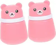 BELLIFFY Small Cosmetic Containers 2 Pack Talcum Powder Puff Box Easy-open Lid for Home Travel
