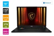 MSI Stealth A18 AI+ A3XWJG 18" UHD+ AMD Ryzen AI 9 RTX 5090 Laptop (64GB, 2TB)
