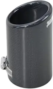 Muffler tip, 1PC Car Universal Case Black Glossy Exhaust Tip Housing Straight Edge Carbon Fiber Exhaust Muffler Tip Cover(76mm Black)