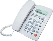 Desk Corded Phone for Home/Hotel/Office with Adjustable Volume Telephones Landline with Answer Phone ABS Intercom Phone, White