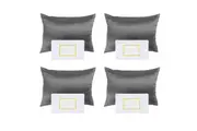 4PK Royal Comfort Pure Silk Pillowcase Single Pack Pillow Case 51x76cm Charcoal