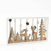 Light Up Christmas Wooden Music Box Reindeer Xmas Tree Home Decor Gift