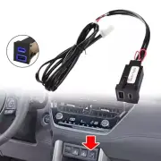 Car Charger Outlet for For TOYOTA For RAV4 with Dual USB C PD and For QC3 0