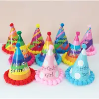 在飛比找蝦皮購物優惠-生日帽生日派對兒童鴨舌帽成人兒童生日毛皮球帽