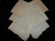 6 PIECE SET VINTAGE HAND EMBROIDERY TABLE CLOTH NAPKINS SIZE 16" INCH SQUARE