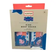 Hunter Peppa Pig Kid Size Medium 11-13 Dragonfly Blue Boot Socks
