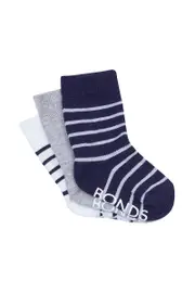 [Bonds] Bonds Toddler Stay On Crew Socks 3 Pack Size: 1-2 Years, Cotton 1-2 Years Multi P01