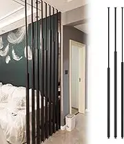 Room Divider Post, 135-300cm Privacy Screen Wall Separator Paravent, Freestanding Partition Column for Home Office Bedroom (Black), 5/8/10pcs(10pcs,195cm/77in/6.4ft)