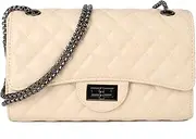 [RHOCKYRHIVER] Quilted Crossbody Bags for Women,Trendy Ladies Shoulder Bag with Chain Designer Purse, Vegan Leather Bags for Women