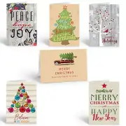 Assorted Rustic Contemporary Christmas Cards - 18 Cards and Envelopes - B20901