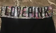 NWT Victoria's Secret PINK Sparkle Sequin Bling RARE Yoga Pants Leggings Size M