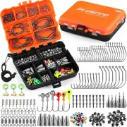 201Pcs Fishing Accessories Kit, Fishing Tackle Box with Fishing Hooks Weights+