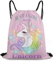 Unicorn Drawstring Backpack Pink Backpack for Women Men Gym Drawstring Bag Yoga