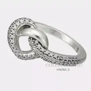 AUTHENTIC Pandora Sterling Silver Knotted Heart CZ Ring 198086CZ