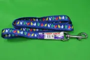 Tuff Lock Dog Leash,Christmas Lights,Blue,4 Ft,Small 5/8" Wide,New W/ Tags