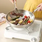 304 Stainless Steel Frying Pan Uncoated Wok Fried Steak Pot Gas Stove