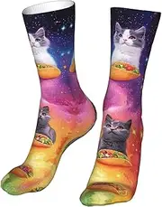 [CSIVKEJ] Crew Socks Comfort Casual Athletic Multi Design Socks For Women Men, Cat 8, One Size, Cat 8, One size