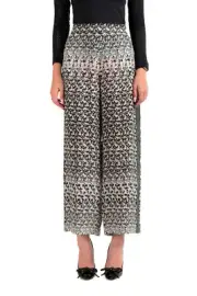 Viktor & Rolf Women's Gray 100% Silk Flat Front Casual Pants US M IT 42