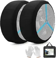 K-Musculo Snow Socks for Tires, Snow Socks Snow Chain for Car SUV Pickup Easy to Use, Ultimate Grip, Washable.100 KM Safely In The Snow(2 PACKS) KA77