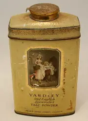 Yardley OLD ENGLISH LAVENDER Talc Talcum Powder Tin Vintage full ht: 6 1/8 225 g