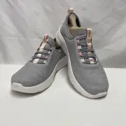Skechers Performance GoWalk Flex-Lucy Slip-On Sneakers Women Sz 8 Gray/Pink New