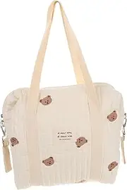ERINGOGO Large Capacity Diaper Bag Cute Embroidered Zippered Mommy Backpack Multi Functional Portable Stroller Storage Diaper Holder for Travel and Outings