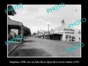 OLD 8x6 HISTORIC PHOTO OF SINGLETON NSW VIEW OF JOHN St RYANS GARAGE c1935