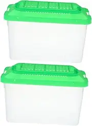 VILLFUL 2pcs Portable Fish Tank Lid Travel Container for Betta Turtles Small Reptiles Compact Design for Easy Pet Transport Breeding Case Pet Housing