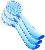 ARTSEWPLY 3pcs Horn Brush Facial Scrubber Face Washing Tool Manual Face Brush Facial Cleansing Brush for Women Face Wash Scrubber Face Brush with Cap Deep Cleansing Brush Plastic Sky-blue