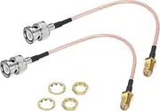 uxcell RG316 Coaxial Cables BNC Male to SMA Female Low Loss Coaxial Cable 0.5FT Orange 2Pcs