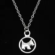 [ZOJK] Necklace 15Mm Circle Dog Pendants Short Long Women Men Colar Choker Jewelry Gift