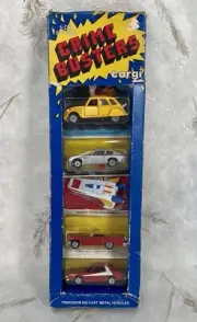 ULTRA RARE VINTAGE CORGI JUNIORS 5-CAR GIFT PACK STARSKY BOND BUCK VEGAS NIOB