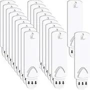 Picture Hangers Picture Hanging Kit Without Nails No Trace Adhesive Art Hanger for Bathroom Kitchen Home Door Closet, White (20 Pieces)