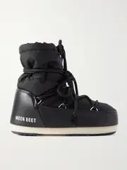 [Moon Boot] Moon Boot - Icon Light Low Shell And Faux Leather Snow Boots - Black - 35-36 35-36 Black