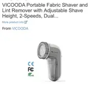 New Portable Clothes & Fabric Lint Shaver Removes Sweater & Other Fuzz