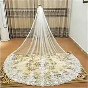 [ESOMAVRIX] Beautiful Cathedral Length Lace Edge Wedding Veil with Comb Long Bridal Veil /1474
