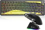 Attack Shark X65PRO HE & X11 Gaming Combo,Hall Effect Magnetic Keyboard & Ultralight Mouse with RGB Charging Dock,8K Polling,22K DPI,Tri-Mode Wireless,Hot-Swappable, for Win/Mac/Linux-Black Yellow