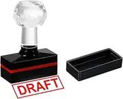 uxcell Draft Stamp Self Inking, Red Ink Office Stamps Pre Inked Message Stamp Refillable Business Stamp, Black