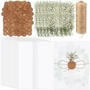 Qilery 100 Sets Wedding Invitations Wraps Set Include Pre Folded Vellum Jacke...