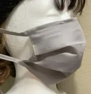 BEST GREY COTTON FACE MASK with Ties+POCKET+FILTER+NOSE WIRE, Tie STRAPS STRINGS