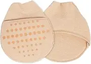 [FBIEE88TR] Toe Topper Socks for Women, 2Pairs Half Socks with Padding Cushion, Invisible Shoe Toe Protector with Grip, Reusable No Show Toe Covers for High Heels(Beige)