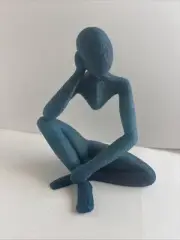Abstract Thoughts Thinker 3D Printed in Galaxy blue