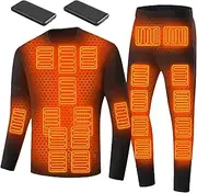 [IMYOGI] Cozy 22 Zones Heated Underwears Set, Man Woman USB Battery Powered Thermal Base Layer Shirt and Pant for Outdoor Sport