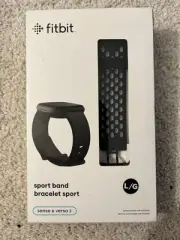 New Fitbit Sport Band Strap Black Size Large for Sense and Versa 3 Smartwatch