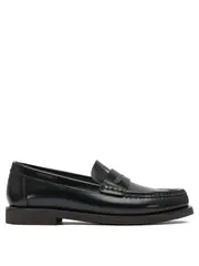 [Brunello Cucinelli] Brunello Cucinelli-Leather Loafers With Jewel Detailing Loafers & Slippers Nero-Donna 36