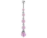 Zircons String Electroplate Stainless Steel Belly Navel Ring Body Piercing Jewelry (6#)