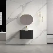 750-1500*455*450mm INF RIO Black High Moisture Resistant Plywood Cabinet Only Or White Calacutta Stone Top Wall Hung Vanities