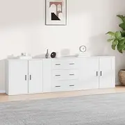 Sideboard, White Cabinets, Buffet Storage, Dining Room Furniture, Kitchen Table & Shelves for Extra Space |
